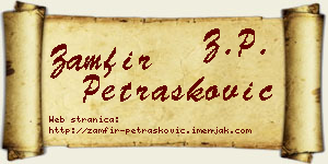 Zamfir Petrašković vizit kartica